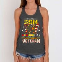 Proud Son Of A Vietnam Veteran, Vietnam War Vet Women's Knotted Racerback Tank