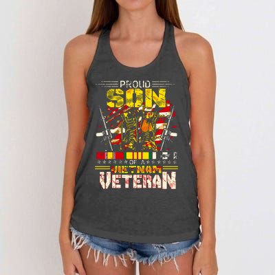 Proud Son Of A Vietnam Veteran, Vietnam War Vet Women's Knotted Racerback Tank