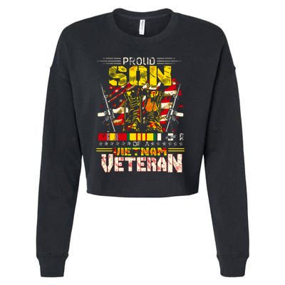 Proud Son Of A Vietnam Veteran, Vietnam War Vet Cropped Pullover Crew