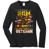 Proud Son Of A Vietnam Veteran, Vietnam War Vet Ladies Long Sleeve Shirt