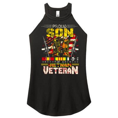 Proud Son Of A Vietnam Veteran, Vietnam War Vet Women's Perfect Tri Rocker Tank