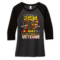 Proud Son Of A Vietnam Veteran, Vietnam War Vet Women's Tri-Blend 3/4-Sleeve Raglan Shirt