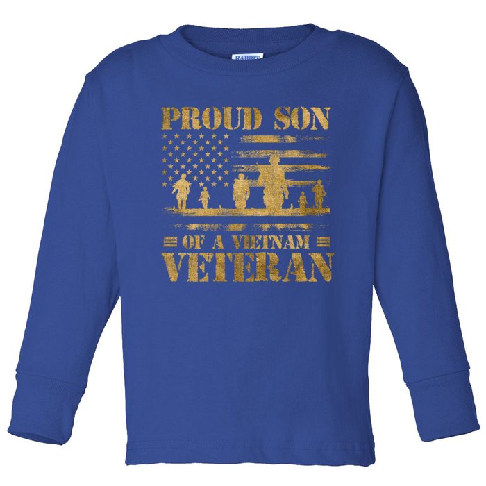 Proud Son Of A Vietnam Veteran Cute Gift Toddler Long Sleeve Shirt