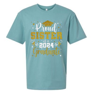 Proud Sister Of A Class Of 2024 Graduate Senior Graduation Sueded Cloud Jersey T-Shirt