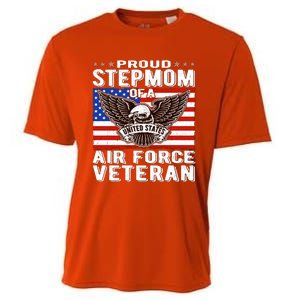 Proud Stepmom Of Us Air Force Veteran Patriotic Military Mom Gift Cooling Performance Crew T-Shirt