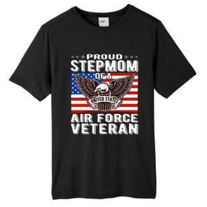 Proud Stepmom Of Us Air Force Veteran Patriotic Military Mom Gift Tall Fusion ChromaSoft Performance T-Shirt