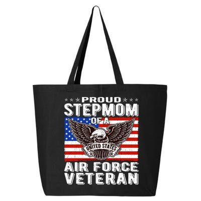 Proud Stepmom Of Us Air Force Veteran Patriotic Military Mom Gift 25L Jumbo Tote