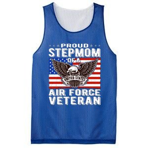 Proud Stepmom Of Us Air Force Veteran Patriotic Military Mom Gift Mesh Reversible Basketball Jersey Tank