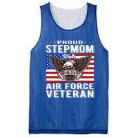 Proud Stepmom Of Us Air Force Veteran Patriotic Military Mom Gift Mesh Reversible Basketball Jersey Tank