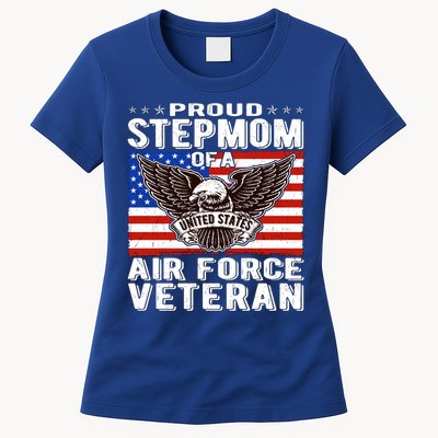 Proud Stepmom Of Us Air Force Veteran Patriotic Military Mom Gift Womens T-Shirt