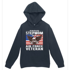 Proud Stepmom Of Us Air Force Veteran Patriotic Military Mom Gift Urban Pullover Hoodie