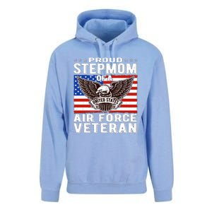 Proud Stepmom Of Us Air Force Veteran Patriotic Military Mom Gift Unisex Surf Hoodie