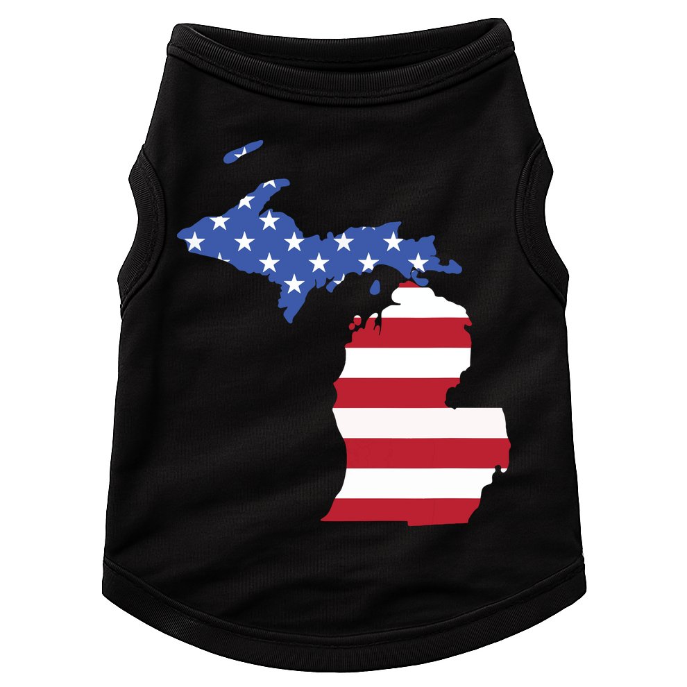 Patriotic State Of Michigan Usa Flag Doggie Tank