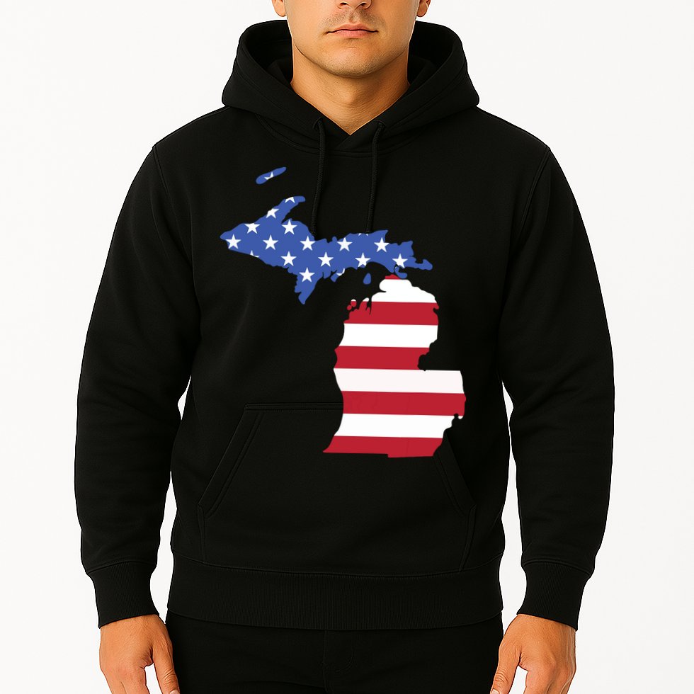 Patriotic State Of Michigan Usa Flag Hoodie