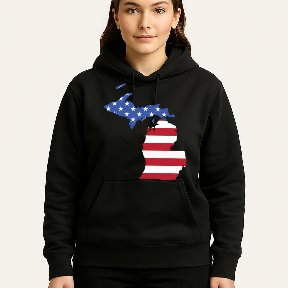 Patriotic State Of Michigan Usa Flag Hoodie