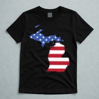 Patriotic State Of Michigan Usa Flag T-Shirt