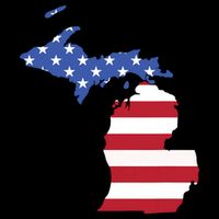 Patriotic State Of Michigan Usa Flag Backpack