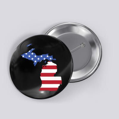 Patriotic State Of Michigan Usa Flag Button