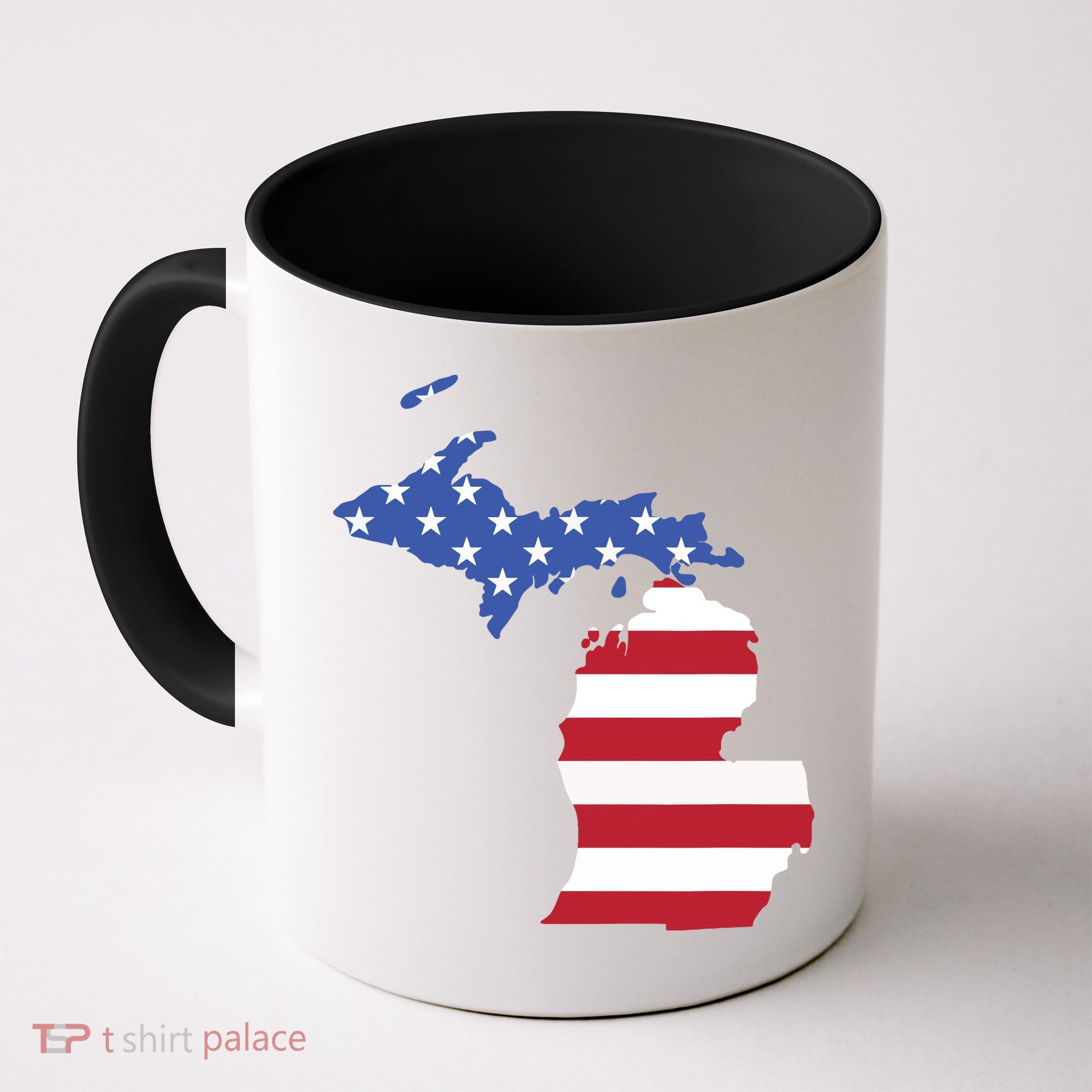 Patriotic State Of Michigan Usa Flag Mug