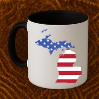 Patriotic State Of Michigan Usa Flag Mug
