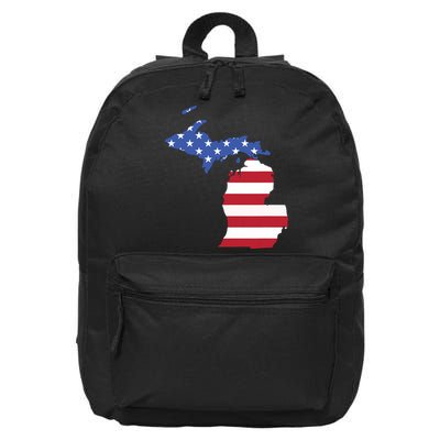 Patriotic State Of Michigan Usa Flag 16 in Basic Backpack