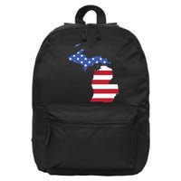 Patriotic State Of Michigan Usa Flag 16 in Basic Backpack