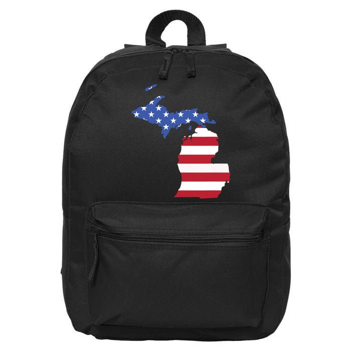 Patriotic State Of Michigan Usa Flag 16 in Basic Backpack