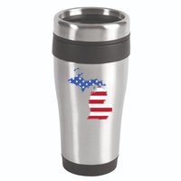 Patriotic State Of Michigan Usa Flag 16oz Travel Tumbler