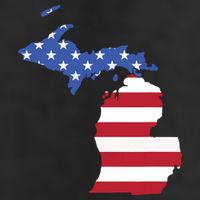 Patriotic State Of Michigan Usa Flag Tumbler