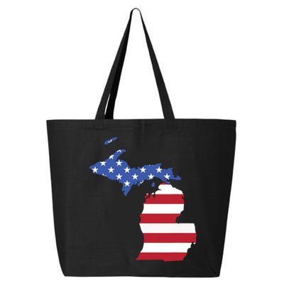 Patriotic State Of Michigan Usa Flag 25L Jumbo Tote