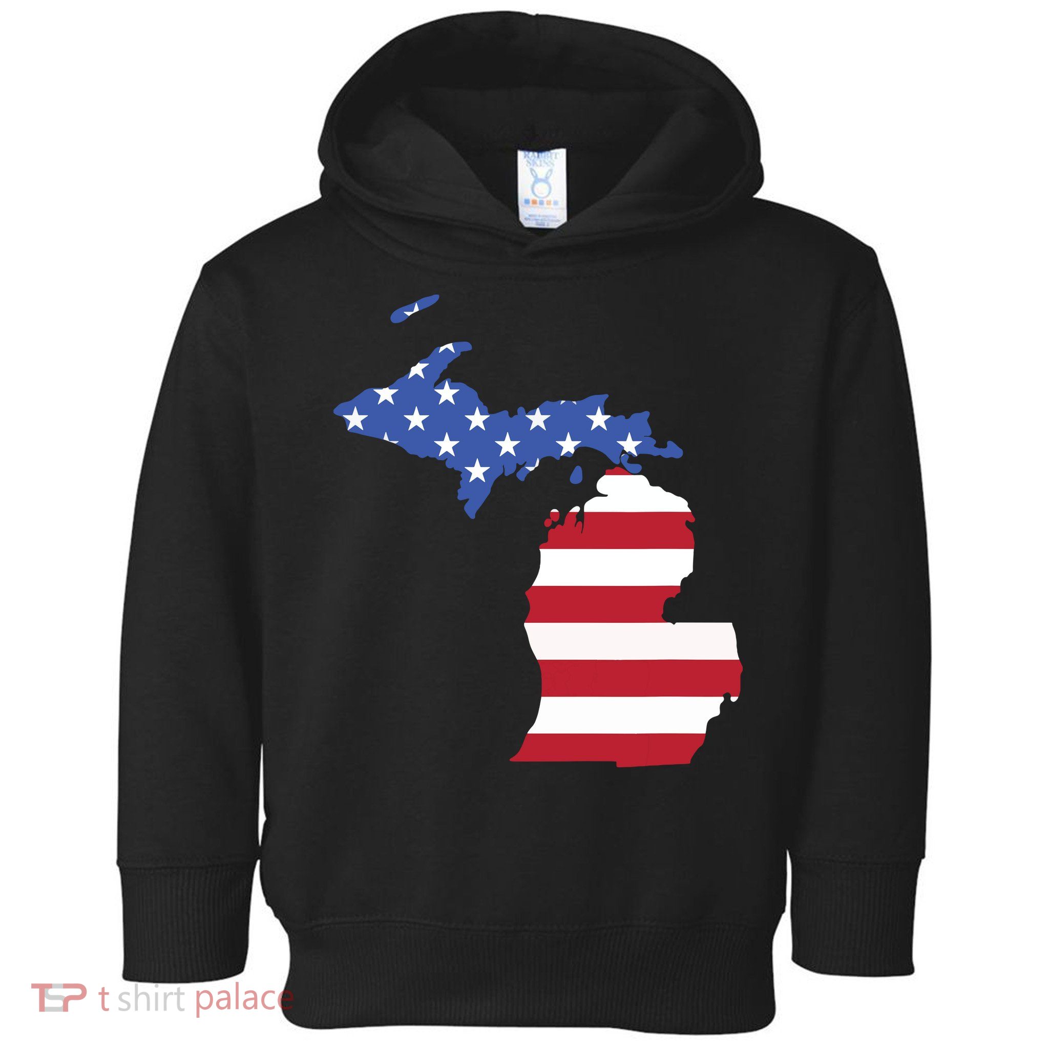 Patriotic State Of Michigan Usa Flag Toddler Hoodie