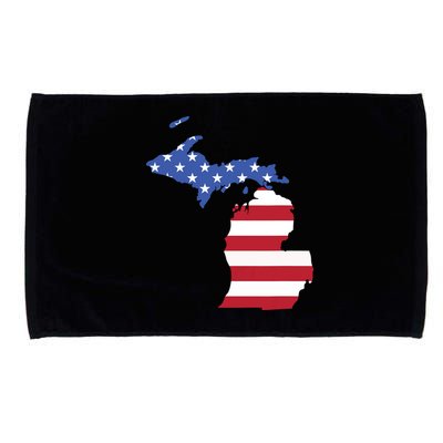 Patriotic State Of Michigan Usa Flag Microfiber Hand Towel