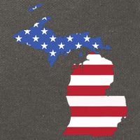 Patriotic State Of Michigan Usa Flag Cotton Canvas Backpack