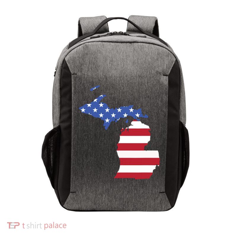 Patriotic State Of Michigan Usa Flag Vector Backpack