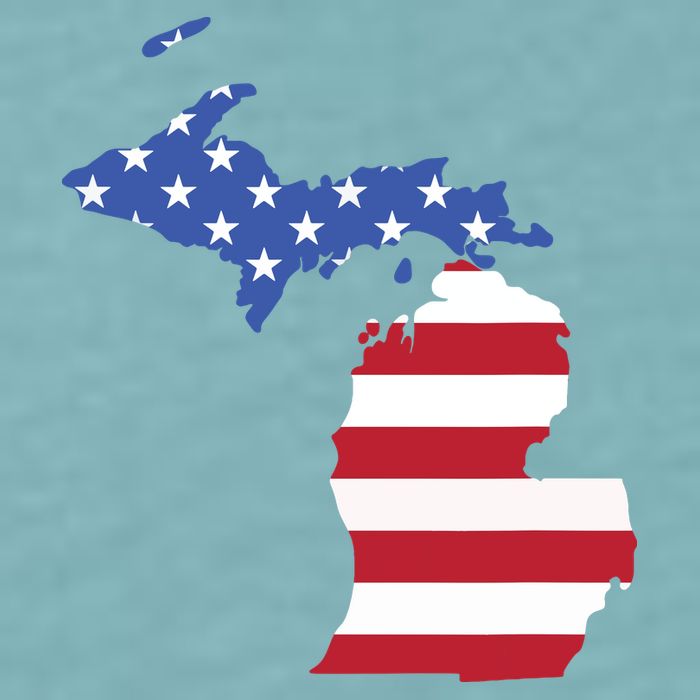 Patriotic State Of Michigan Usa Flag Sueded Cloud Jersey T-Shirt