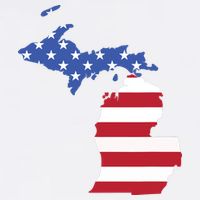 Patriotic State Of Michigan Usa Flag Garment-Dyed Sweatshirt