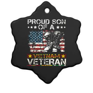 Proud Son Of Vietnam Veteran US Flag Ceramic Star Ornament