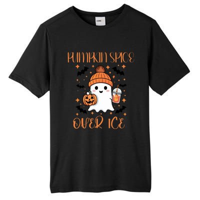 Pumpkin Spice Over Ice Cute Ghost Iced Coffee Vibes Gift Tall Fusion ChromaSoft Performance T-Shirt