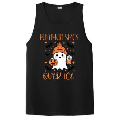 Pumpkin Spice Over Ice Cute Ghost Iced Coffee Vibes Gift PosiCharge Competitor Tank