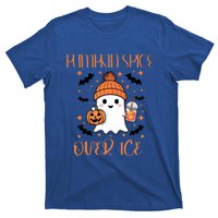 Pumpkin Spice Over Ice Cute Ghost Iced Coffee Vibes Gift T-Shirt