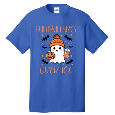 Pumpkin Spice Over Ice Cute Ghost Iced Coffee Vibes Gift Tall T-Shirt