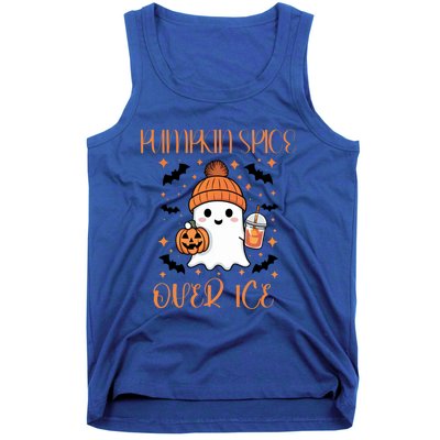 Pumpkin Spice Over Ice Cute Ghost Iced Coffee Vibes Gift Tank Top