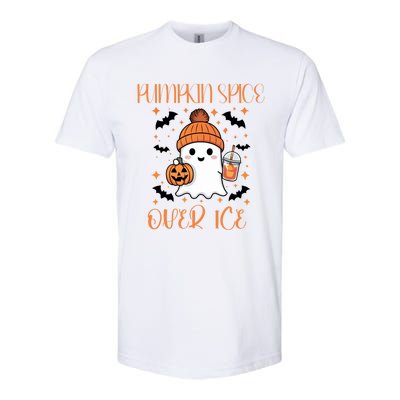 Pumpkin Spice Over Ice Cute Ghost Iced Coffee Vibes Gift Softstyle CVC T-Shirt