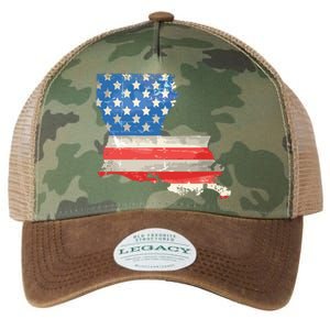 Patriotic State Of Louisiana Usa Flag Legacy Tie Dye Trucker Hat