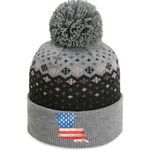 Patriotic State Of Louisiana Usa Flag The Baniff Cuffed Pom Beanie