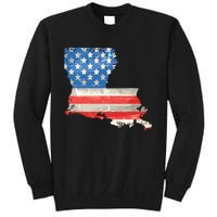 Patriotic State Of Louisiana Usa Flag Sweatshirt