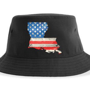 Patriotic State Of Louisiana Usa Flag Sustainable Bucket Hat