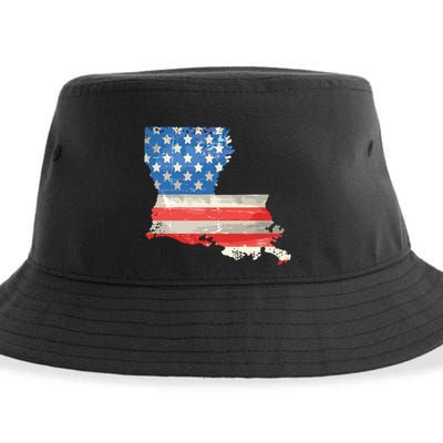Patriotic State Of Louisiana Usa Flag Sustainable Bucket Hat