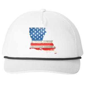 Patriotic State Of Louisiana Usa Flag Snapback Five-Panel Rope Hat