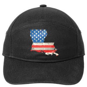 Patriotic State Of Louisiana Usa Flag 7-Panel Snapback Hat